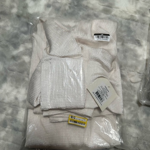 New Threshold Ivory Pebble Satin Single Light Filtering Curtain Panel 108” - Picture 3 of 5